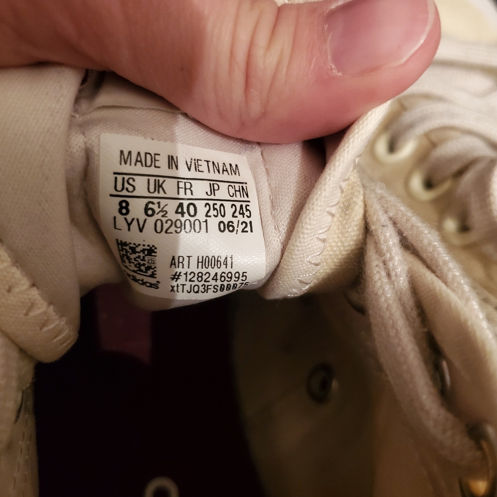 Adidas Beige High-Top Platform Canvas Sneakers Size 8 - Picture 4 of 4